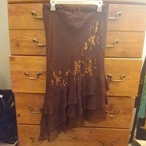 Brown sequin skirt